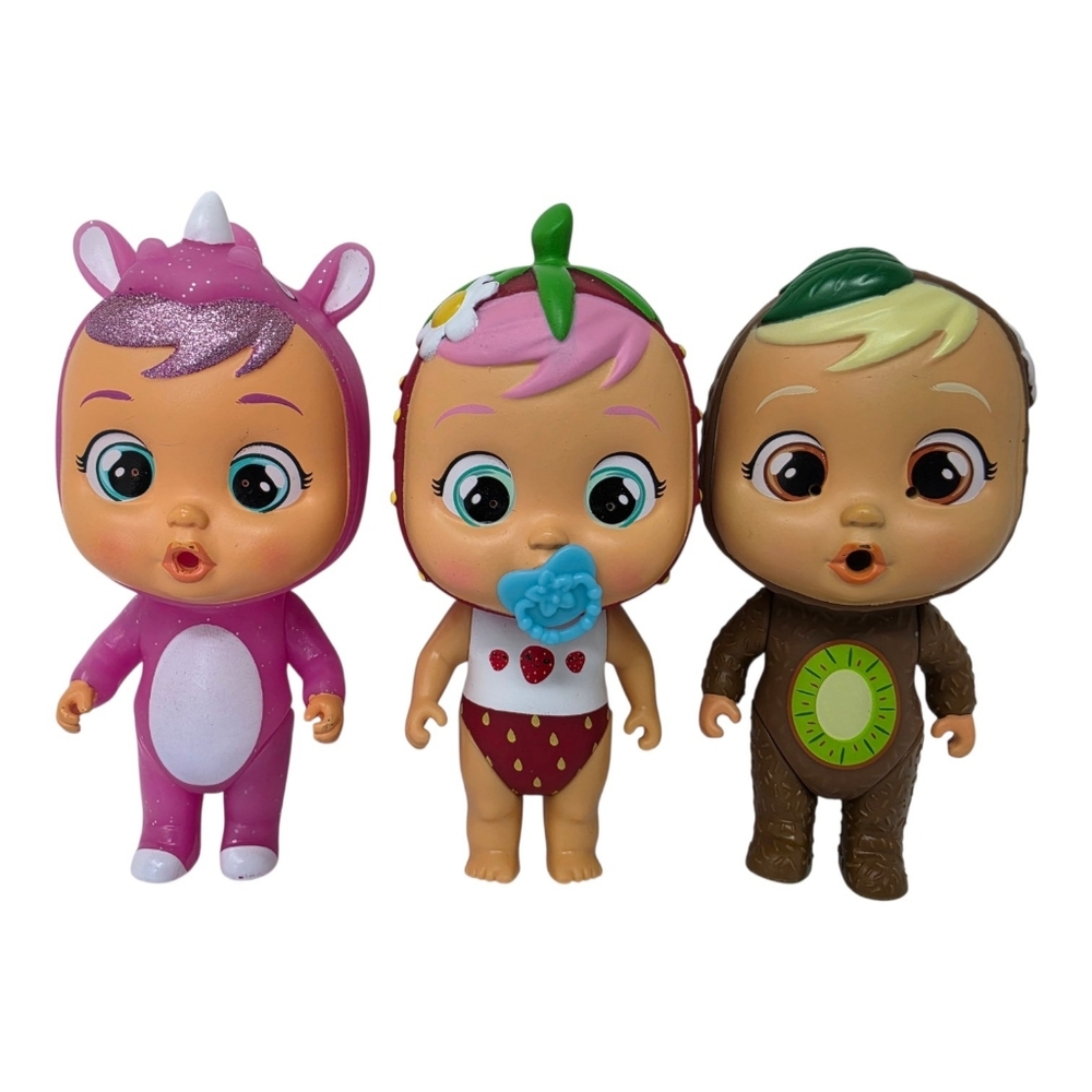 IMC Toys Cry Babies Baby Doll Unicorn Strawberry Kiwi Lot of 3